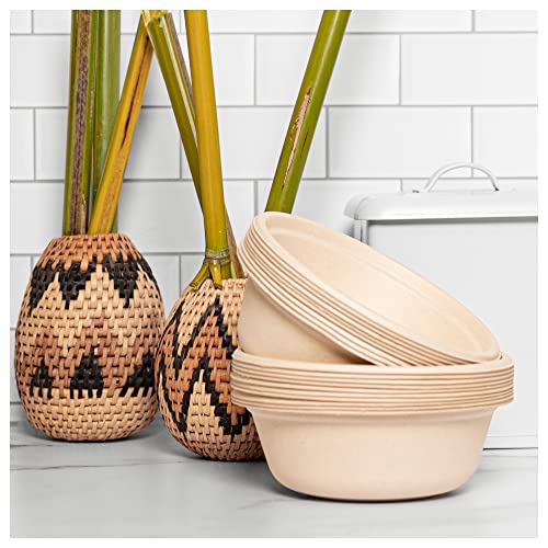 NatureZway 6-Inch Eco-Friendly Bamboo & Sugarcane Bowls - 20 Pack