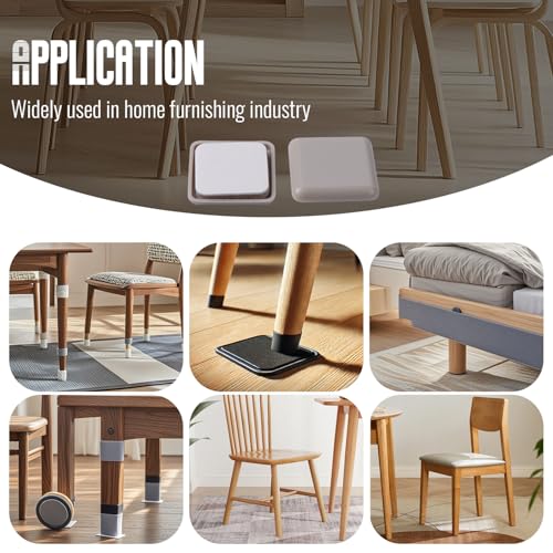 YIEMI Furniture Sliders - 25mm Square Pads for Easy Moving on Carpet