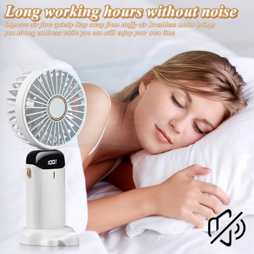 JEDLEM Portable Mini Handheld Fan - USB Rechargeable, 3 Speed, Ultra-Quiet
