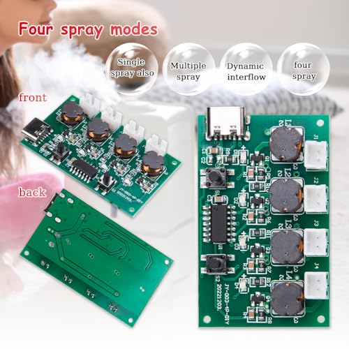 ZORZA 4-Spray Ultrasonic Humidifier DIY Module Kit - 5V Mist Maker Board