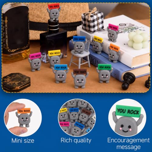 20 Mini You Rock Figurines - Inspirational Decorative Gifts