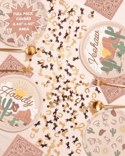 xo, Fetti Gold Western Confetti - 200pc Cowgirl Rodeo Party Table Decor