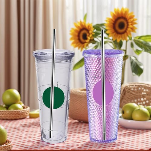 10.5 Inch Stainless Steel Straws - 6 Pack for Starbucks Venti 24 oz