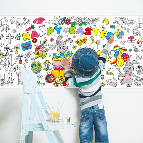 Easter Giant Coloring Tablecloth for Kids - 72" x 30"