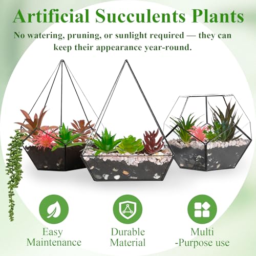 16 Pcs Artificial Succulent Plants Assortment for DIY Crafts and Home Decor