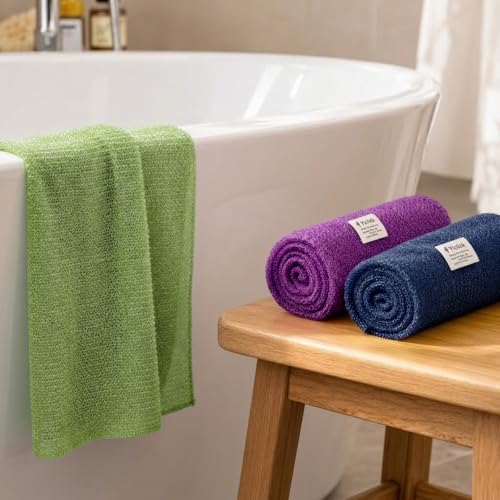 Yiclick Exfoliating Washcloth Set - 3pcs Body Scrubber Towels