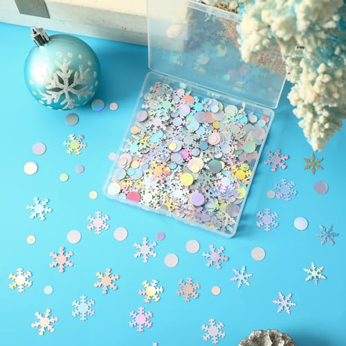 Snowflake Confetti - Silver Iridescent Winter Snowflake Glitter for Christmas and Holiday Parties - Variation: Snowflake