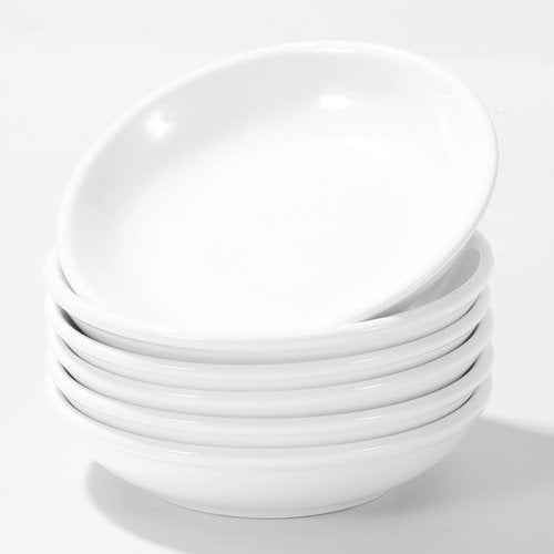 CQSYWQING 6 Pcs Ceramic Dipping Sauce Dish Set - Small Condiment Bowls for Soy Sauce Dish, Sushi, Ketchup, Snacks - Perfect for Parties, Restaurants, Home - Durable Ceramic - Dishwasher Safe