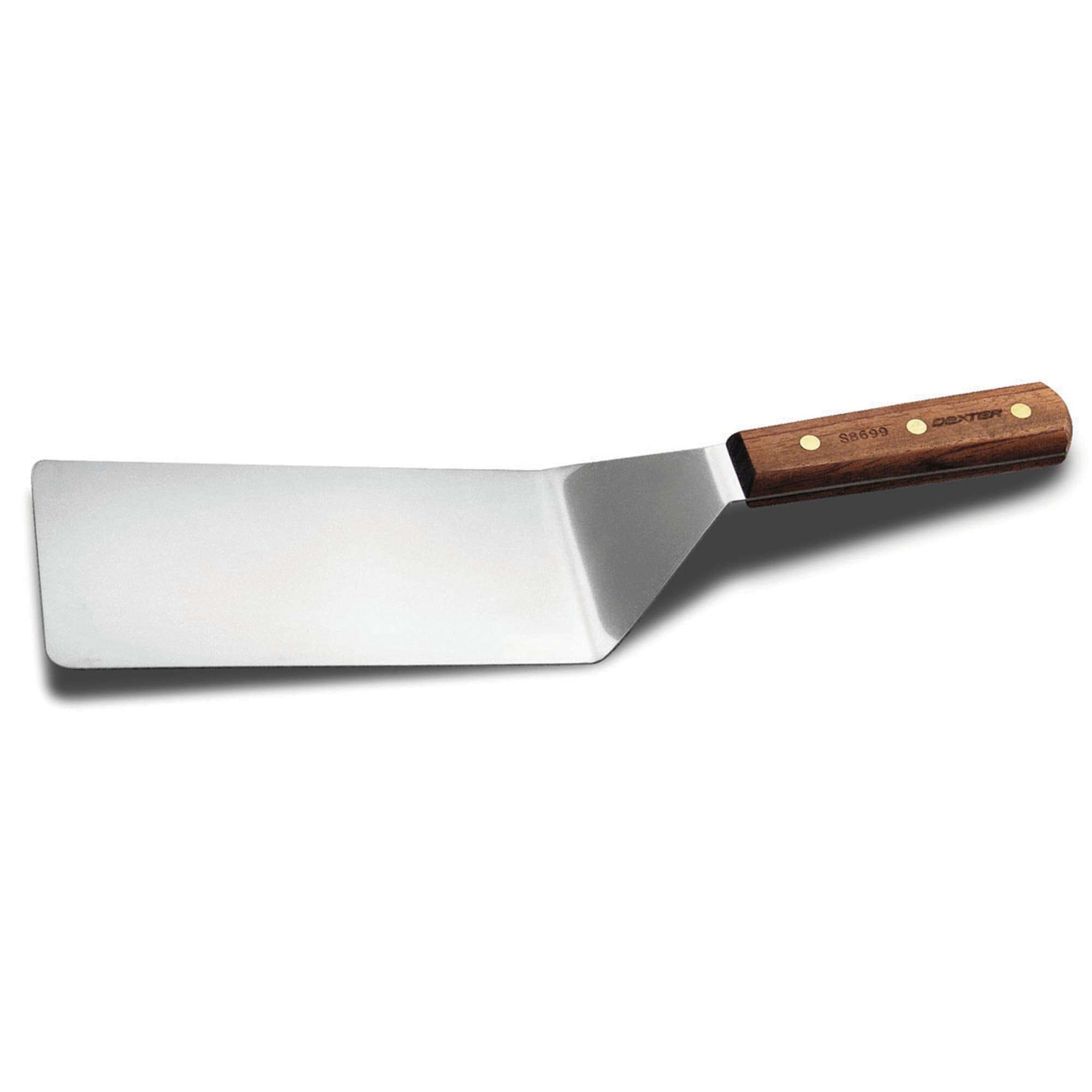 Dexter Russell S8699 Traditional (16420) Steak Turner, 8" x 4", stiff, offset, stainless steel blade, rosewood handle, Made in USA‍‌‌‌‌‍‌‌‌‍‌‌‍‌‌‌‌‍‌‌‍‌‌‌‌‍‌‌‌‌‍‌‌‍‌‌‌