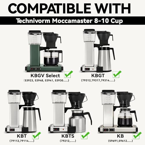 100 Pcs #4 Coffee Filters for Technivorm Moccamaster 8-10 Cup