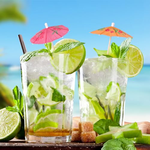 YINCL 100 PCS Cocktail Umbrellas - Classic Tropical Paper Drink Picks