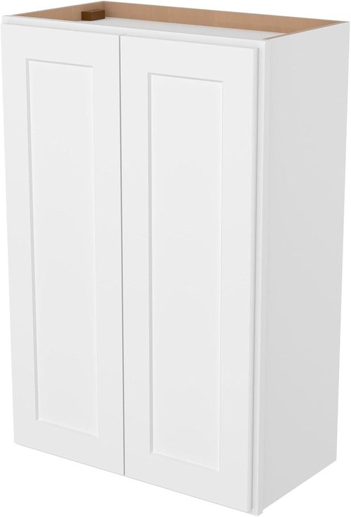 Furinno Shaker Wall Kitchen Cabinet - 2 Doors, 2 Shelves, Ready to Assemble | White, 12"D x 24"W x 36"H