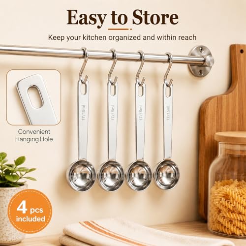 Coffee Scoop Set - 1 Tbsp / 15ml Measuring Spoon, 4 Pack