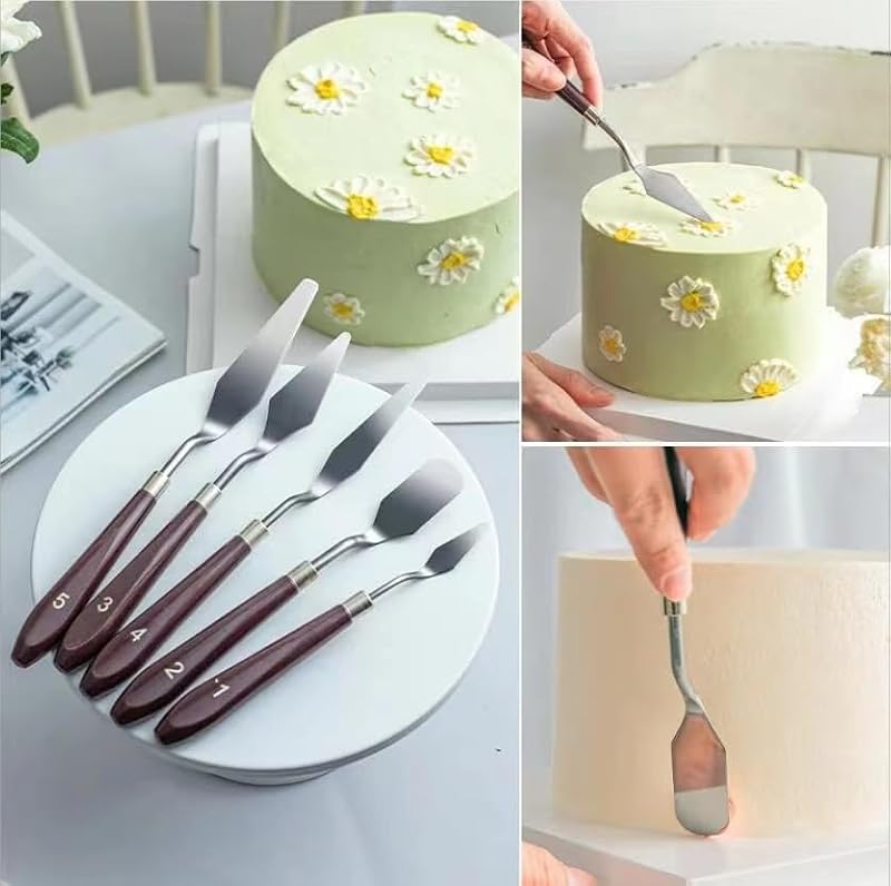 MDLJG 5 Pieces Stainless Steel Cake Spatula Set for Baking Decorating