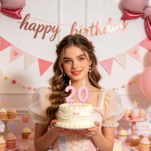 Pink Number 15 Birthday Candle - Perfect for 15th Birthday Party