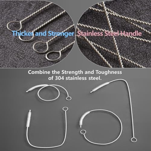 12-Inch Extra Long Straw Cleaner Brush Set - 8 Color Nylon & Stainless Steel