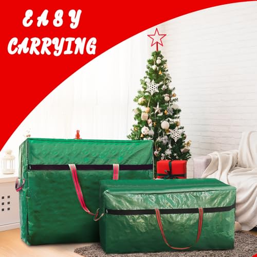 Large Waterproof Christmas Tree Storage Bag - Green, 9FT Holiday Organizer
