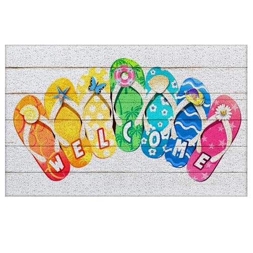 Supwhd Summer Beach Welcome Doormat 17x30 Inches Outdoor Indoor Entrance Decor
