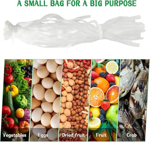 100Pcs 24'' White Mesh Produce Bags for Onions & Seafood