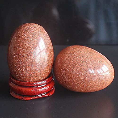 40x30mm Goldstone Quartz Gemstone Egg with Stand - Home Decor