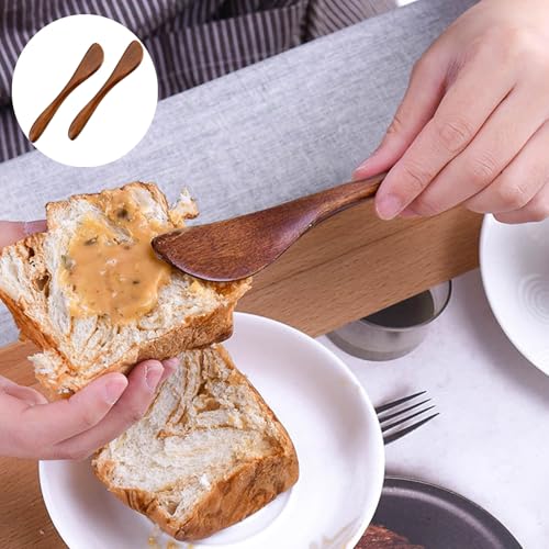 2-Piece Wooden Butter Knife Set - 6 Inch Spreader for Condiments