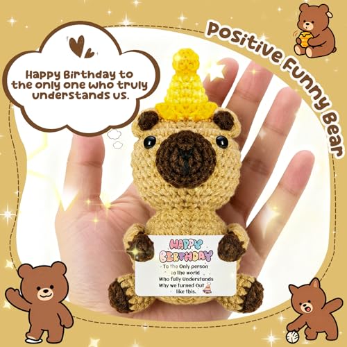 Handmade Crochet Bear - Unique Birthday Gift for Women & Men