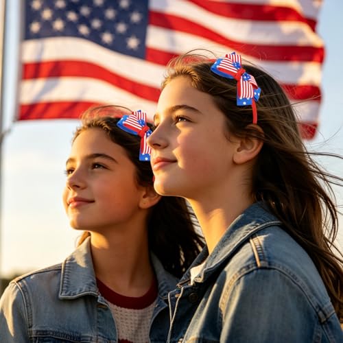 Patriotic American Flag Headband Red White and Blue 4th of July Hairband