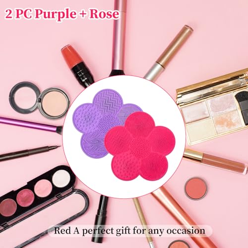 Silicone Makeup Brush Cleaner Mat 2-Pack Floral Suction Cup