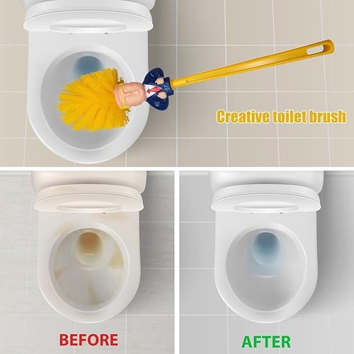 3 Set Trump Toilet Brush with Holder，Make Toilet Clean agin Trump Toilet Brush， Funny Toilet Brush，Gifts for Anti Trump