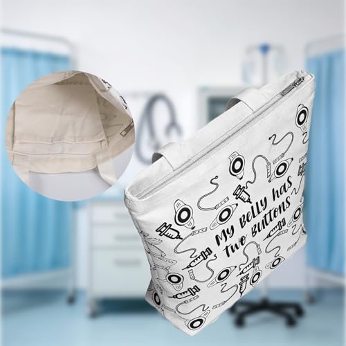 Feeding Tube & Chemo Snacks Canvas Zipper Pouch Makeup Bag
