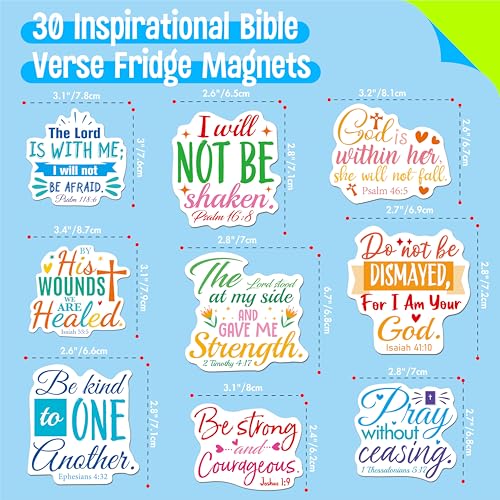 30 Inspirational Bible Verse Fridge Magnets - Motivational Magnetic Stickers