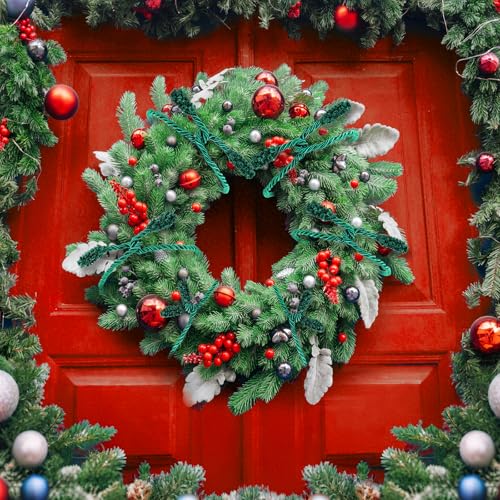 Green Christmas Garland Ties - 20 Inch Reusable Twist Ties for Holiday Decor