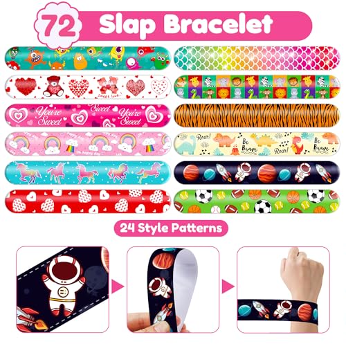 144PCS Kids Party Favor Set - Slap Bracelets & Temporary Tattoos