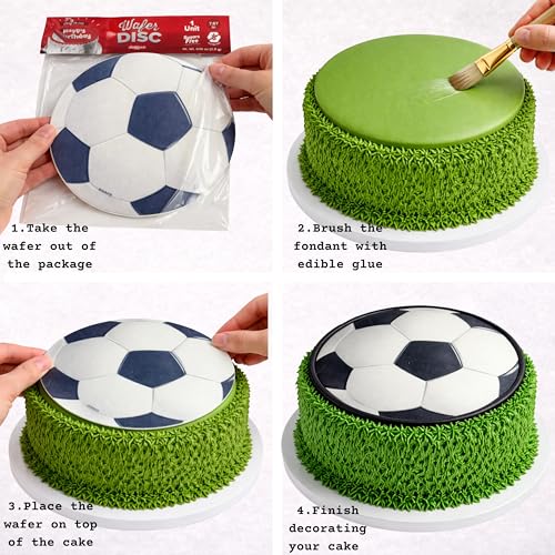 Dekora Edible Soccer Ball Cake Topper - 7 Inch Sports Birthday Decoration
