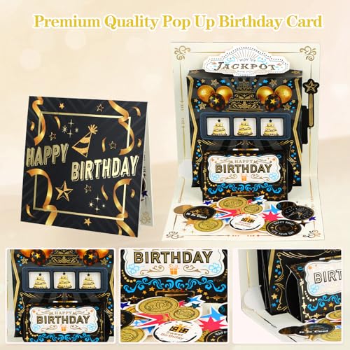 D4DREAM 3D Happy Birthday Pop Up Card - Casino Jackpot Design