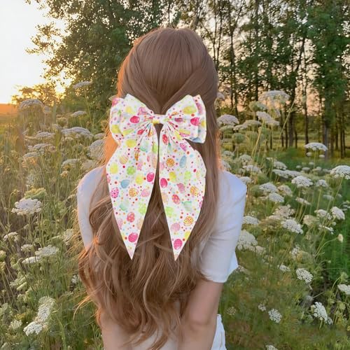 GAFATORY Large Easter Hair Bows with Non-Slip Barrettes - 2 PCS