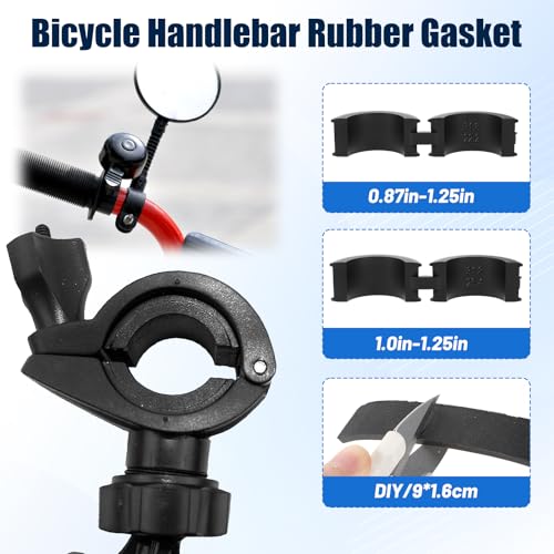 12 Pcs Bicycle Handlebar Rubber Gasket Fits 22.2/25.4 To 31.8 mm und 2 Rubber DIY Gasket, Anti-Vibration Anti-Slip Handlebar Stem Shim Spacer Adapters Bike Stem Spacers for Mountain Road Bikes