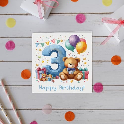 Cute Bear Birthday Card for Boys – Happy Birthday Toddler Card