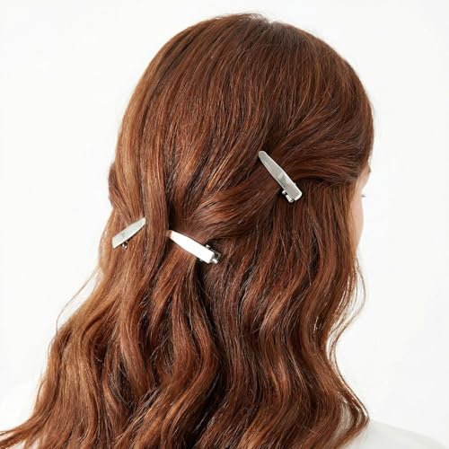 100pcs Small Metal Alligator Hair Clips Silver for DIY Crafts and Hair Bows