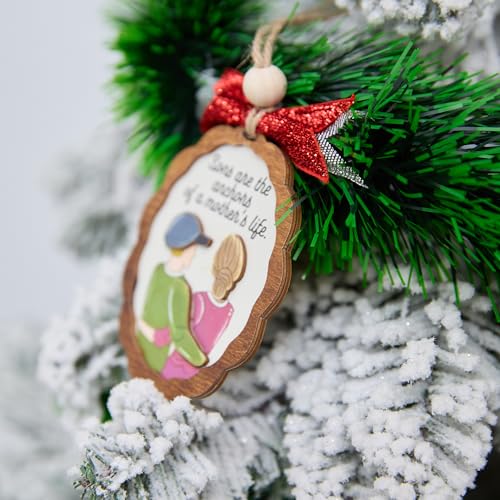 Mother and Son Christmas Ornament 4 Inch Wooden Keepsake Gift for Mom