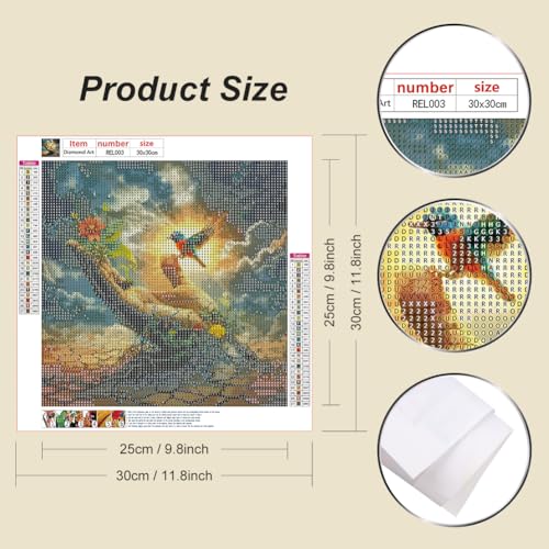Reluohuo 5D Diamond Painting Kit for Adults - Full Drill DIY Art 12x12