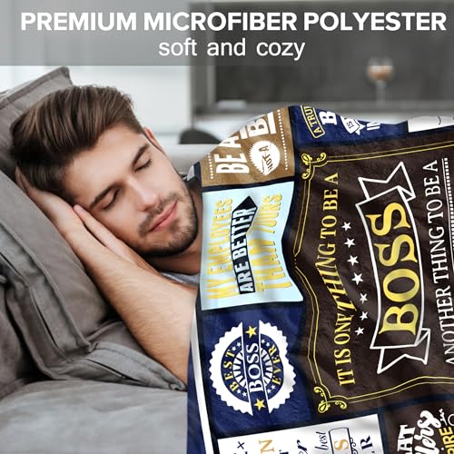 Boss Gifts Throw Blanket 80x60 Inches - Boss Day Birthday Christmas Gift - Boss Appreciation