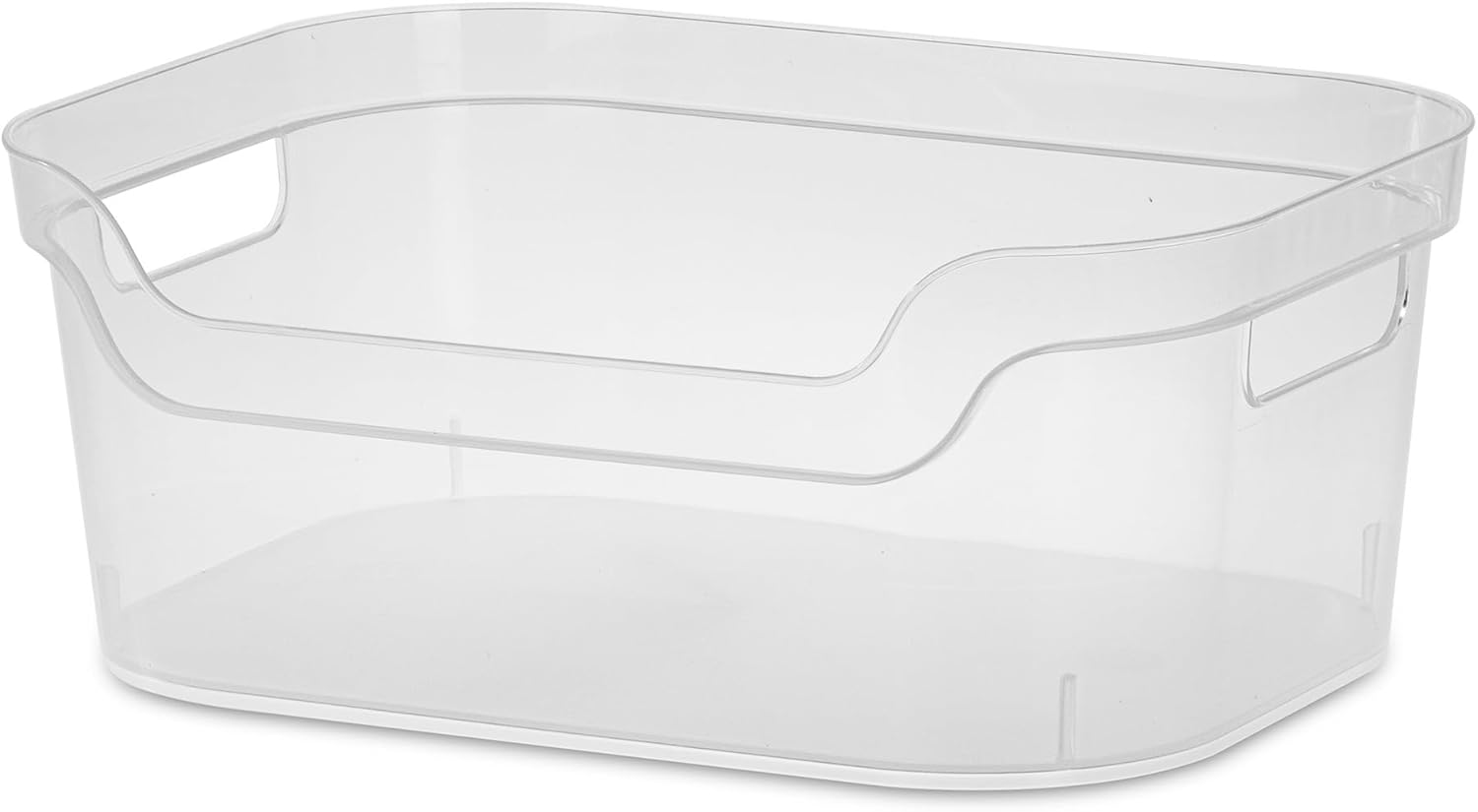 Sterilite Medium Polished Open Scoop Front Storage Bins - Clear, 5.25x9.5x13 In, 8 Pack for Easy Organization