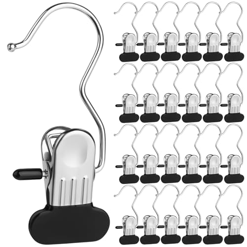 25-Piece Stainless Steel Laundry Hook Hangers with Clips
