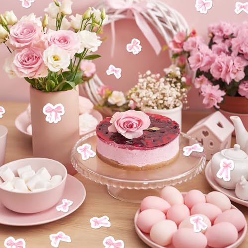 200pcs Pink Bow Confetti Decorations for Baby Shower & Weddings