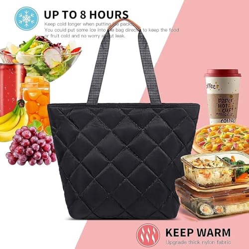 Insulated Grocery Cooler Bag - Large Reusable Tote, Satin Black