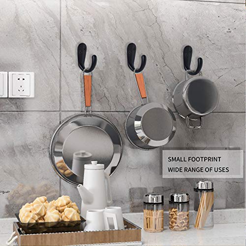IBosins 15PCS Wall Mounted Coat Hooks - Black Single Prong Robe Hooks