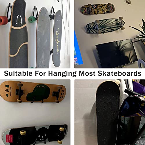 RUZUO Adjustable Wall Mount Skateboard & Longboard Hanger Set - Sibling Variation 2
