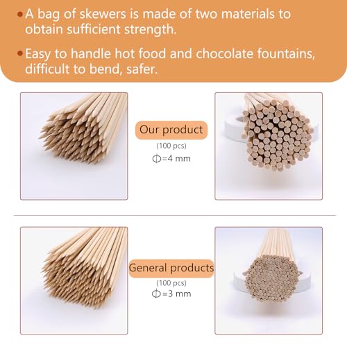 6" Natural Bamboo Skewers (100 PCS) - Eco-Friendly BBQ & Party Picks