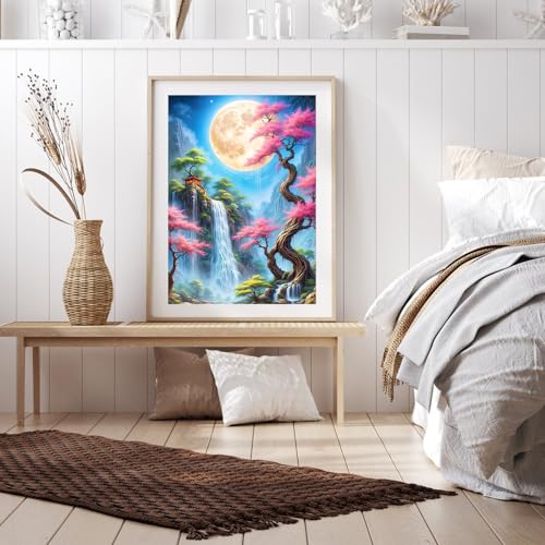 Moon Tree 5D Diamond Art Painting Kit for Adults - 12x16 Inch